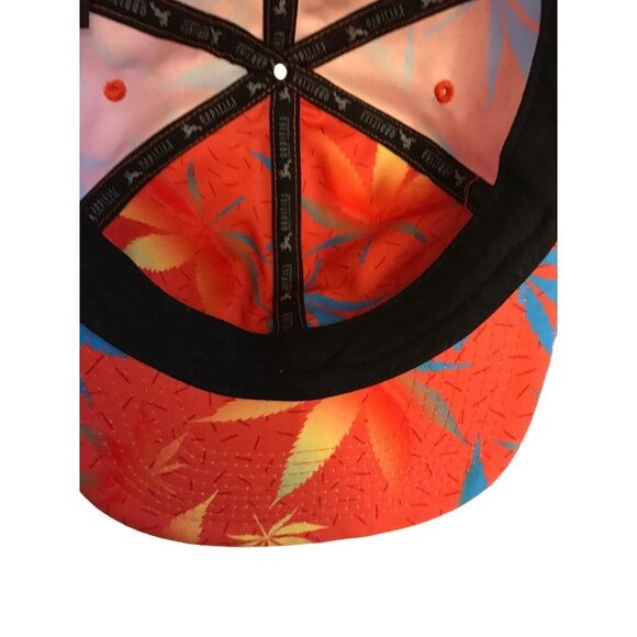 Oddities Three Thousand Marijuana Leaf Orange Snapback Baseball Cap Hat One Size - Picture 4 of 5